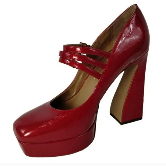 Brand New Jessica Simpson Red Patent Platform Mary Jane Heels Shoes 8 - Picture 3 of 13